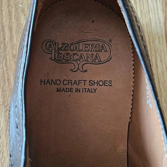 Calzoleria Toscana Men's Hand Craft Leather Woven Boho Casual Shoes Brown Sz 8. - Picture 14 of 16